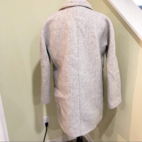 J.Crew Stadium Cloth Gray Cocoon Wool Coat Size 6P - Picture 7 of 10